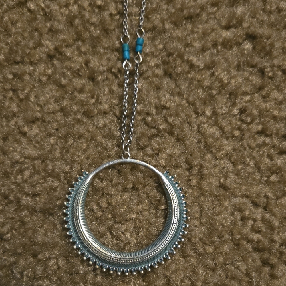 Maurices Silver Necklace with Blue Beads